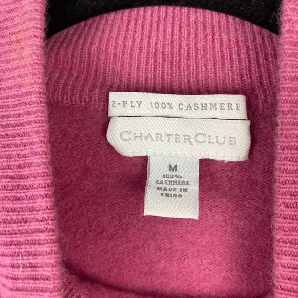 Charter Club Pink Cashmere Sweater‎ size Medium - Picture 2 of 2
